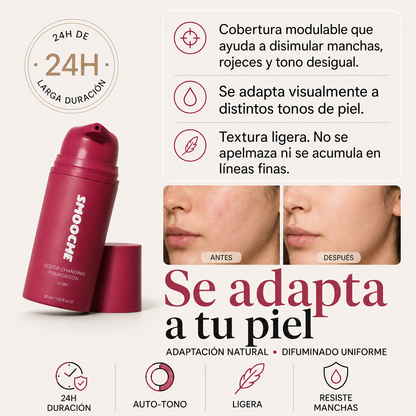 La base que se adapta a tu piel. Uniforme y natural en segundos