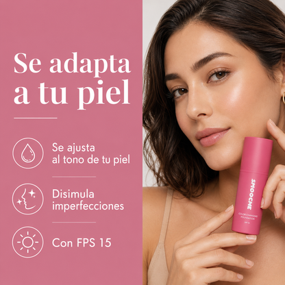 La base que se adapta a tu piel. Uniforme y natural en segundos