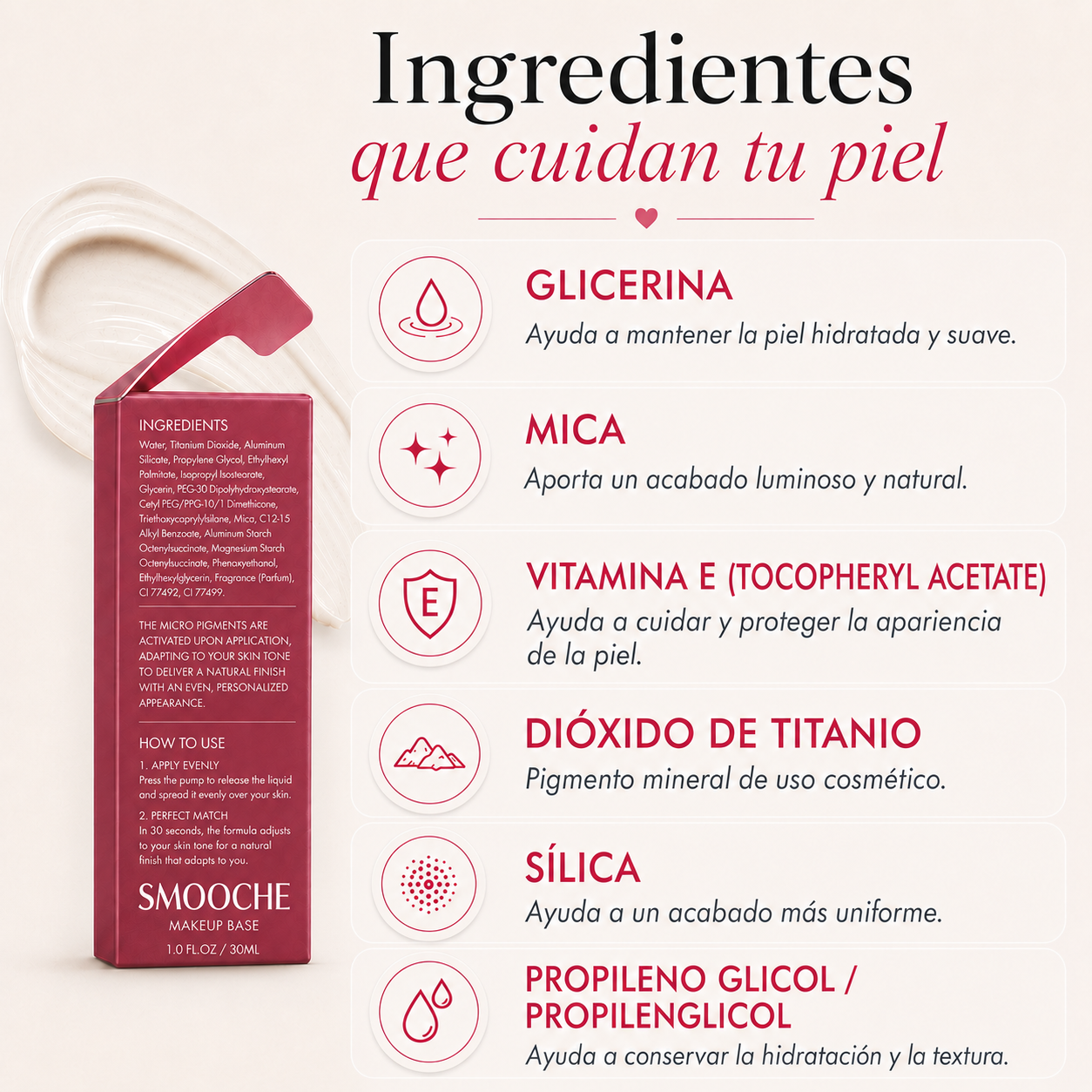 La base que se adapta a tu piel. Uniforme y natural en segundos